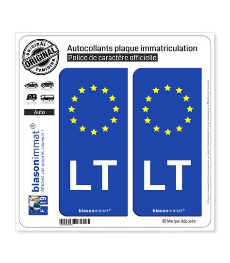 plaque immatriculation lt pays